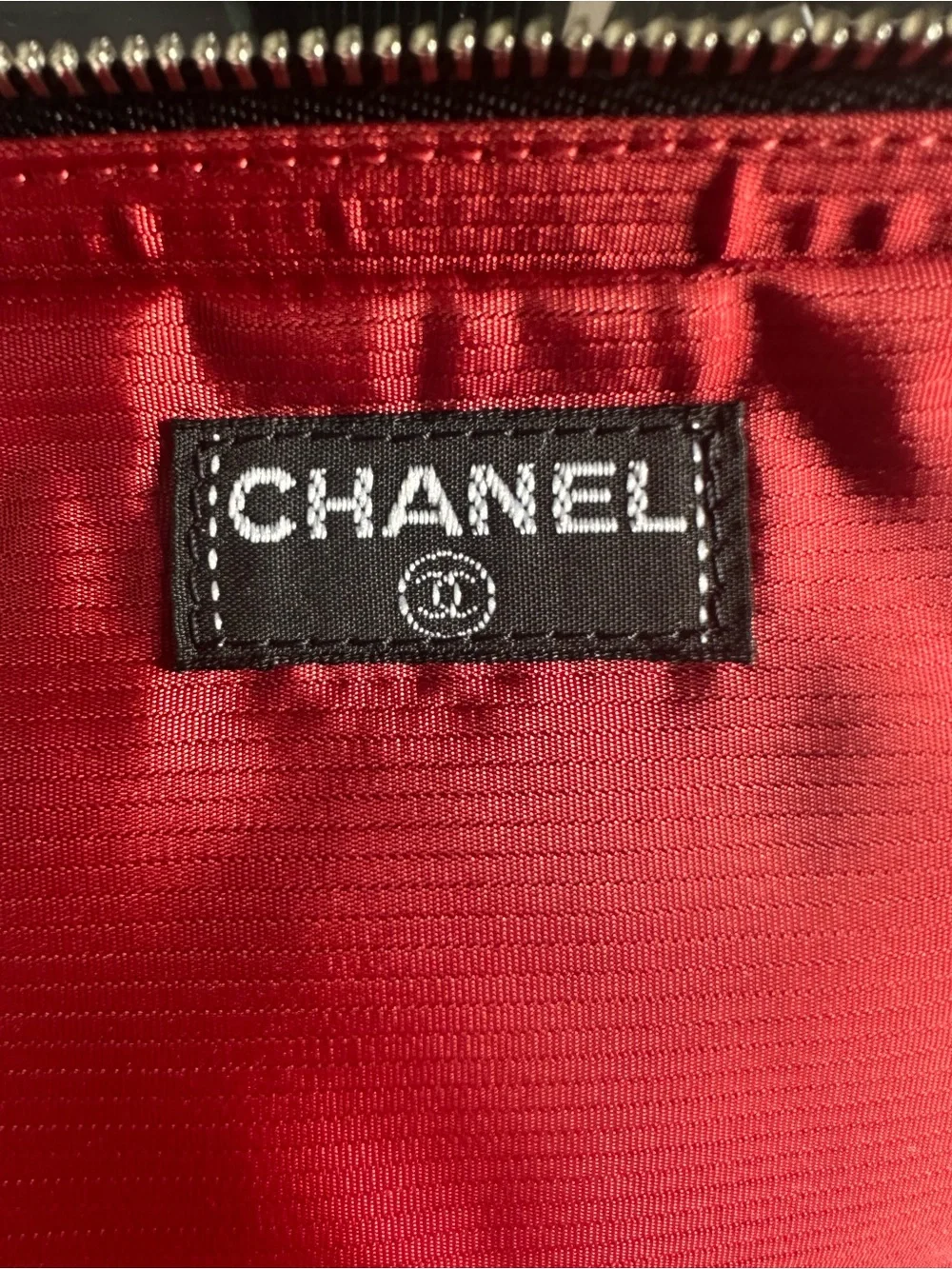 CHANEL Vintage Travel Line Jewelry Case Pouch Black Nylon Zip Organizer A11824